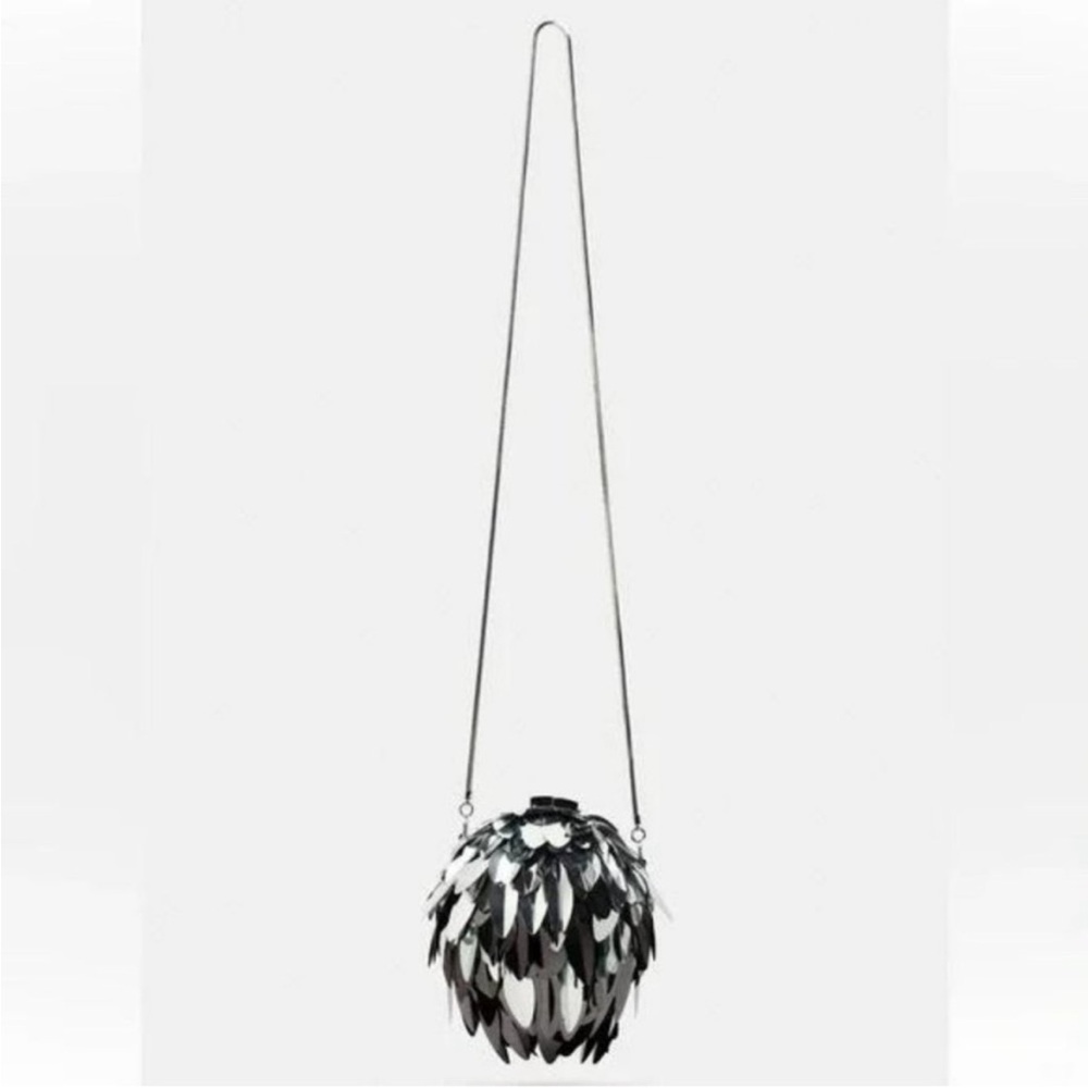 Zara Silver Sequin Ball Bag